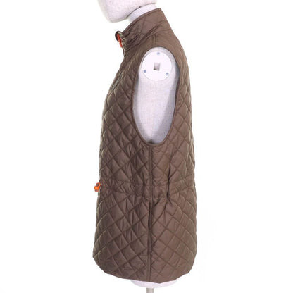 Hermes 24SS 4e0267dr Logo Rubber Patch Zip Up Quilted Vest Brown Orange 36 Made