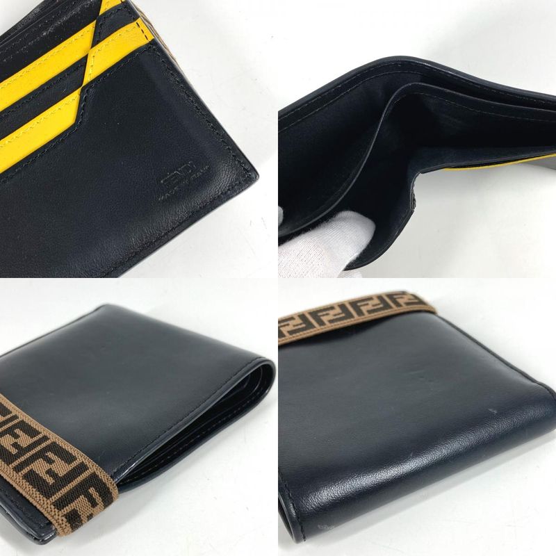 Fendi Bifold Wallet Bi-fold Wallet 7m0266 Leather Black
