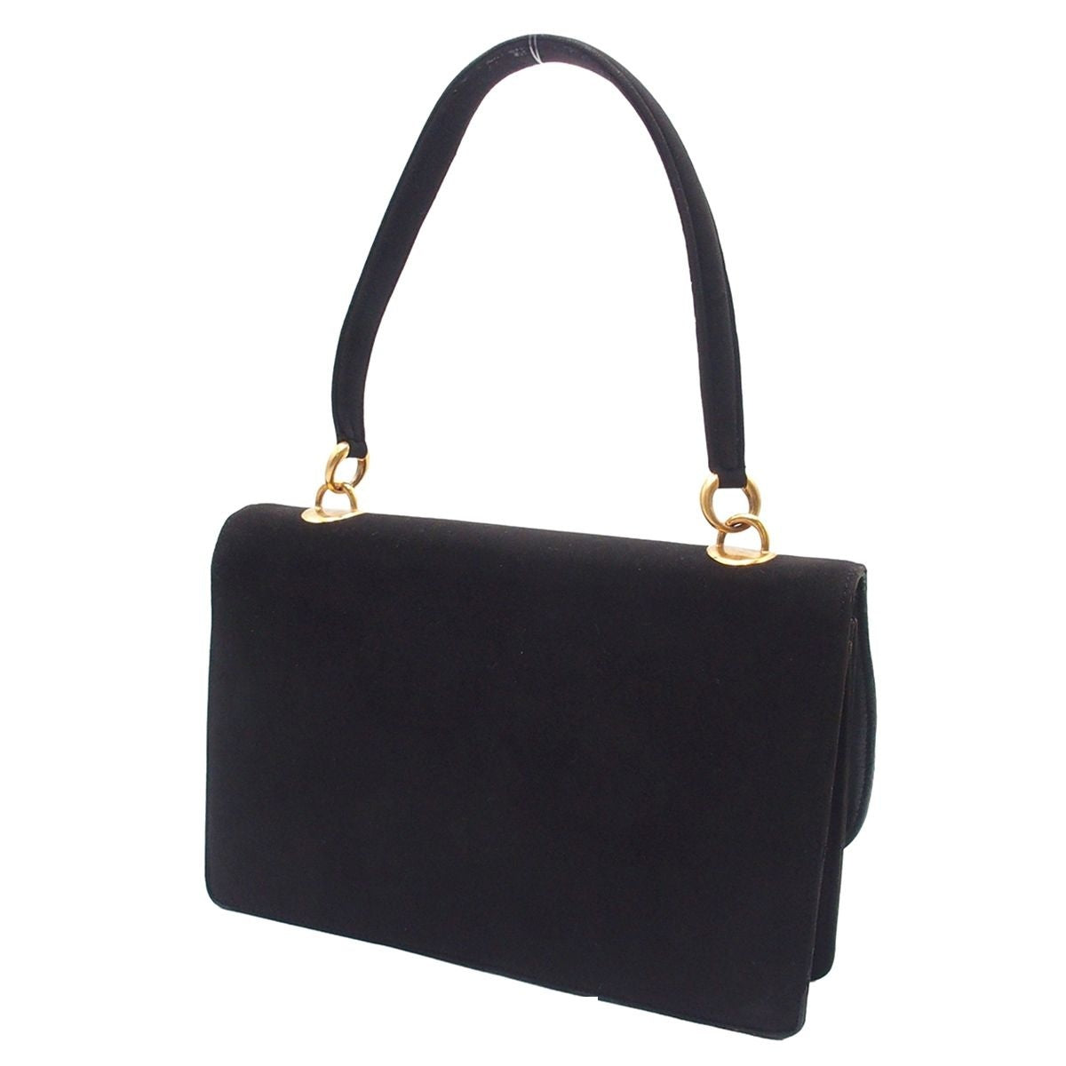 Hermes Demi Lun Unknown Black Gold Suede Vintage Handbag — view 2