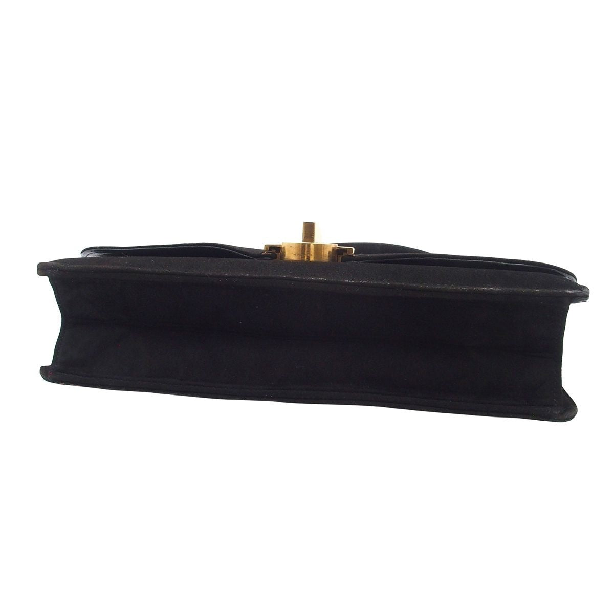 Hermes Demi Lun Unknown Black Gold Suede Vintage Handbag — view 3