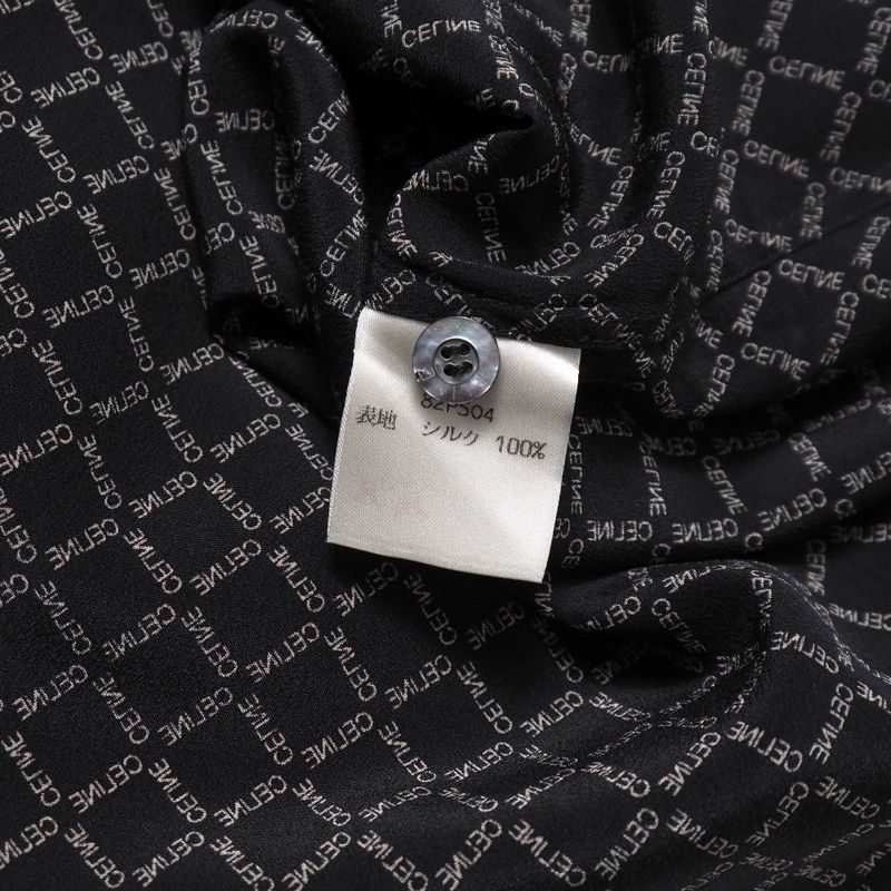 OLD Celine Old Celine Vintage Long Sleeve Shirt Size 36 Total Silk Logo Check