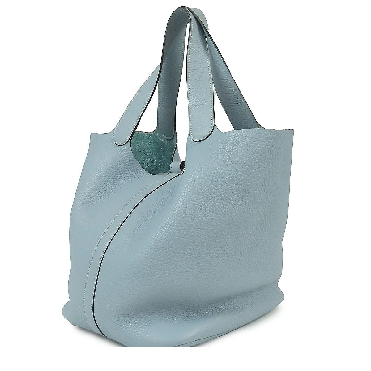 Hermes Picotin Lock GM Blue Run Silver Taurillon Handbag — view 2
