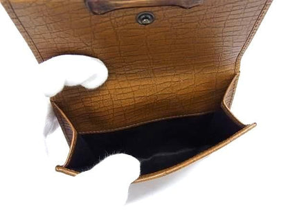 Gucci 112524 0959 Bamboo GG Pattern GG Canvas And Leather Bifold Wallet Brown