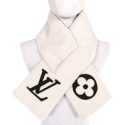 Louis Vuitton Echarpe Shearling LV Logo Scarf Ivory — view 2