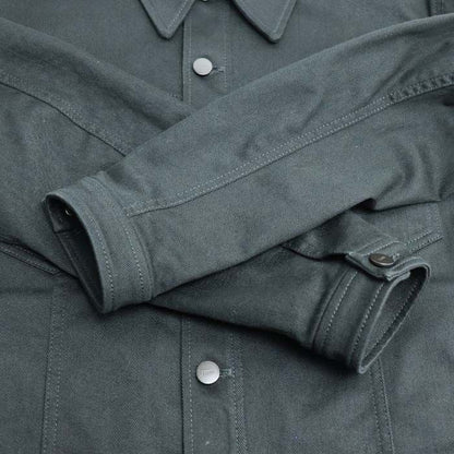 Fendi Denim Jacket Black Fw1048 50 Openwork Logo Men's Preowned