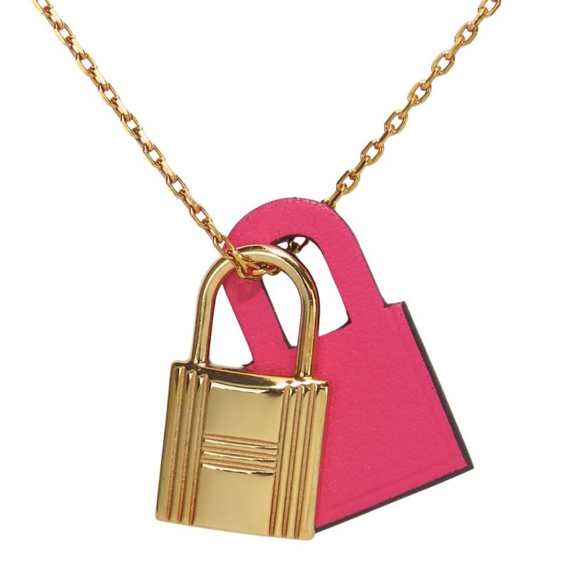 Hermes Necklace Eau Kelly PM Metal Swift Pink Gold Rose Mexico Cadenas Pendant