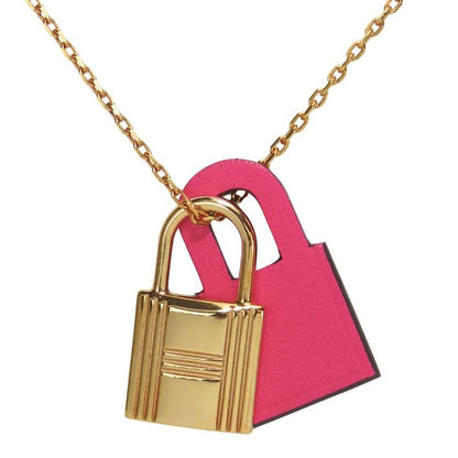 Hermes Necklace Eau Kelly PM Metal Swift Pink Gold Rose Mexico Cadenas Pendant