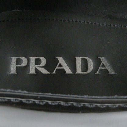 Prada Chocolate Patent Leather Triangle Logo Thick Soled Loafers Black 6.5 With