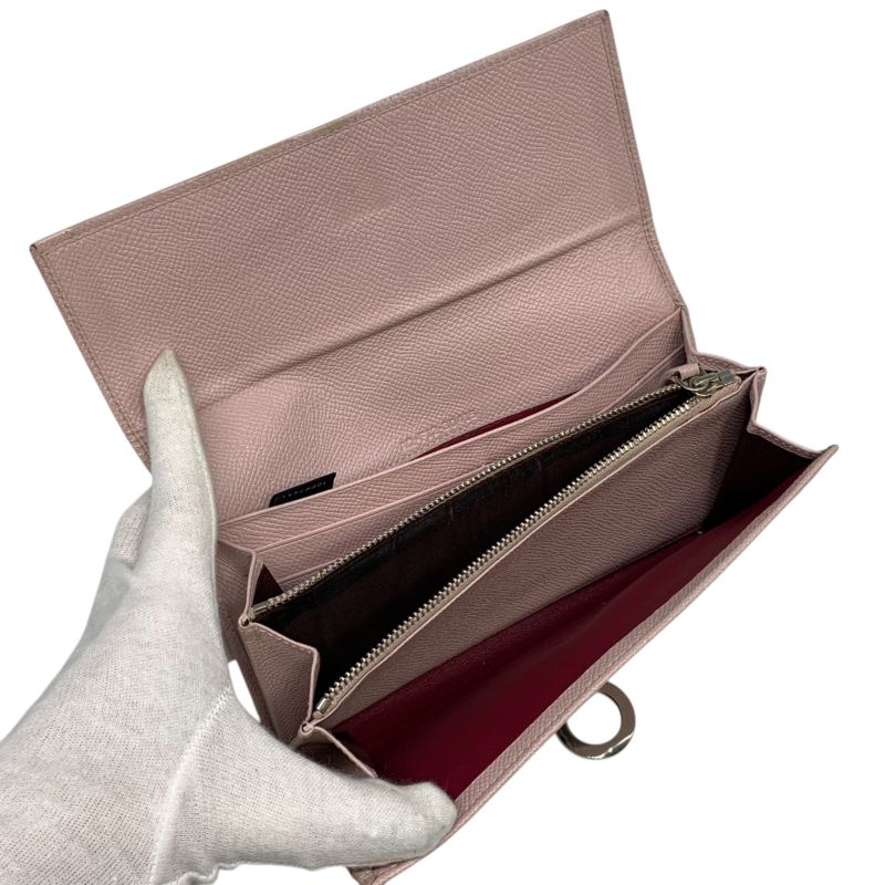 1652 Bvlgari Long Wallet Leather Pink Wallet Silver Hardware 30415