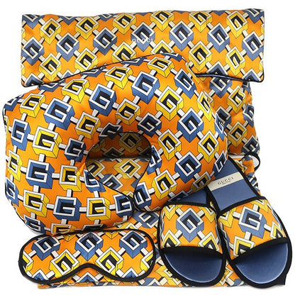 Gucci Accessories Geometric G Travel Set M Size Silk Viscose Yellow Multi M