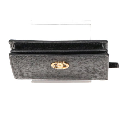 Gucci Double Authenticity Card Case Wallet 456126 Cao0g 1000 Leather Women Black