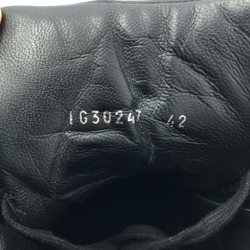 Chanel | Coco Mark Side Zip Leather Lace-up Sneakers | 42 | Black | Men's