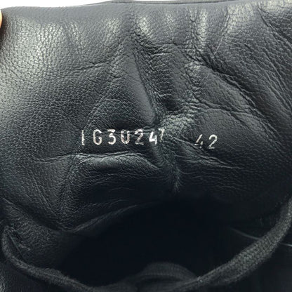 Chanel | Coco Mark Side Zip Leather Lace-up Sneakers | 42 | Black | Men's