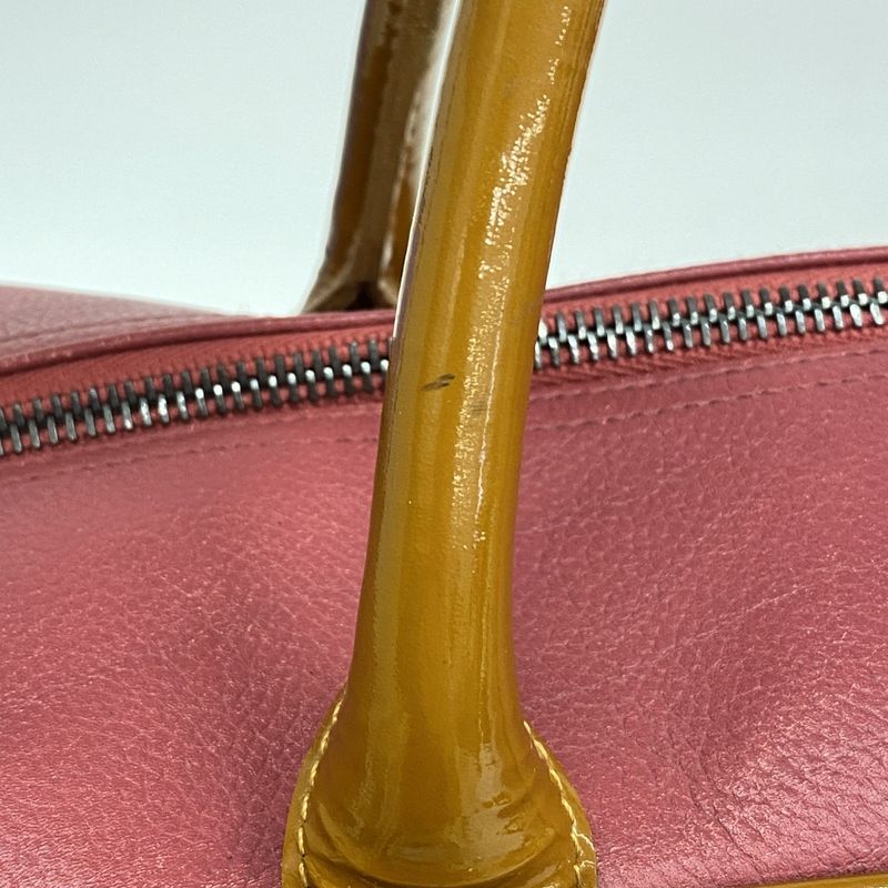 Chanel Boston Bag Matelasse Leather Patent Leather Pink Silver Hardware Men