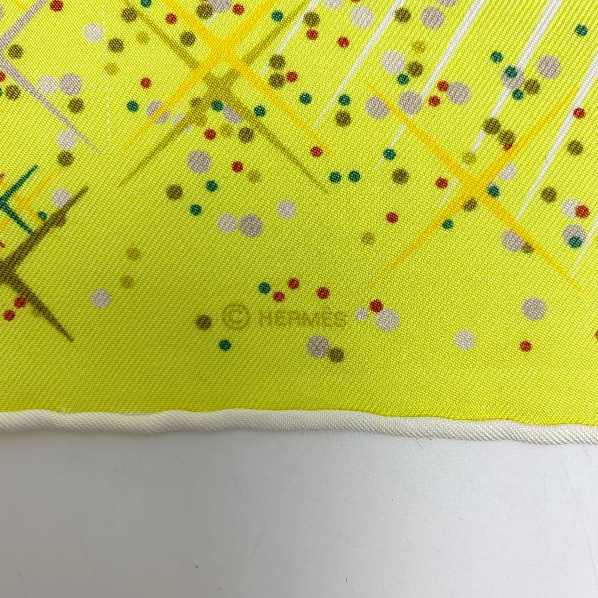 Hermes Magic Kelly Yellow Silk Scarf Ladies