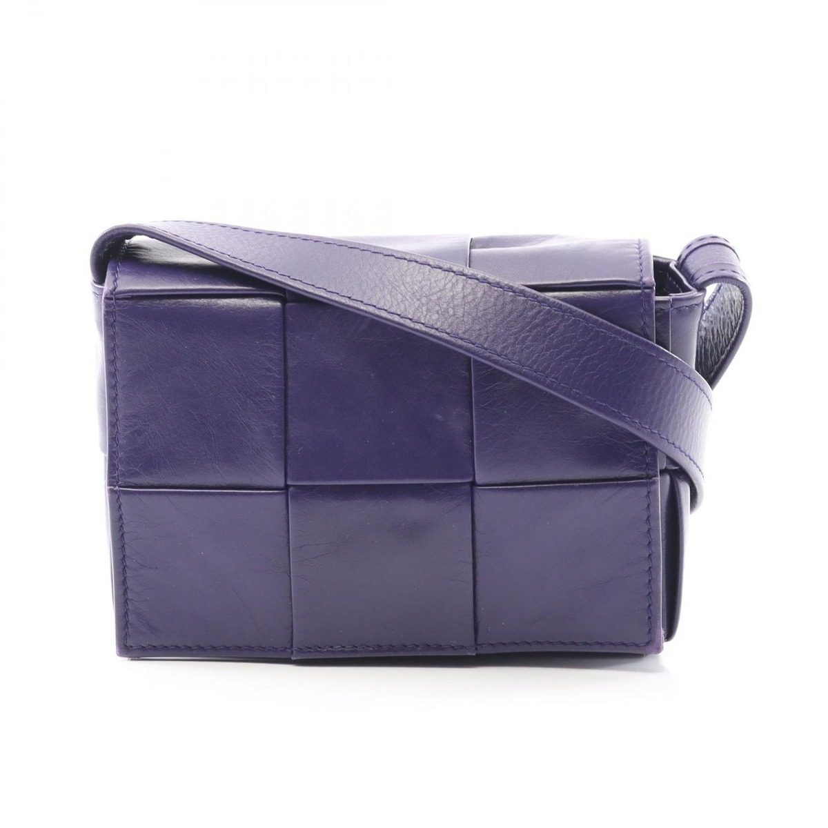 Bottega Veneta Shoulder Bag Candy Cassette Purple Leather Intrecciato