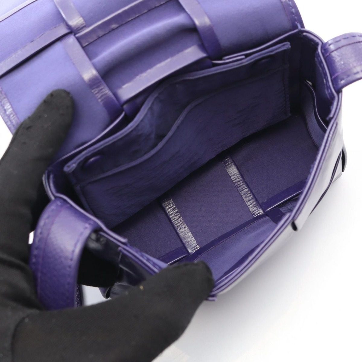 Bottega Veneta Shoulder Bag Candy Cassette Purple Leather Intrecciato — view 3