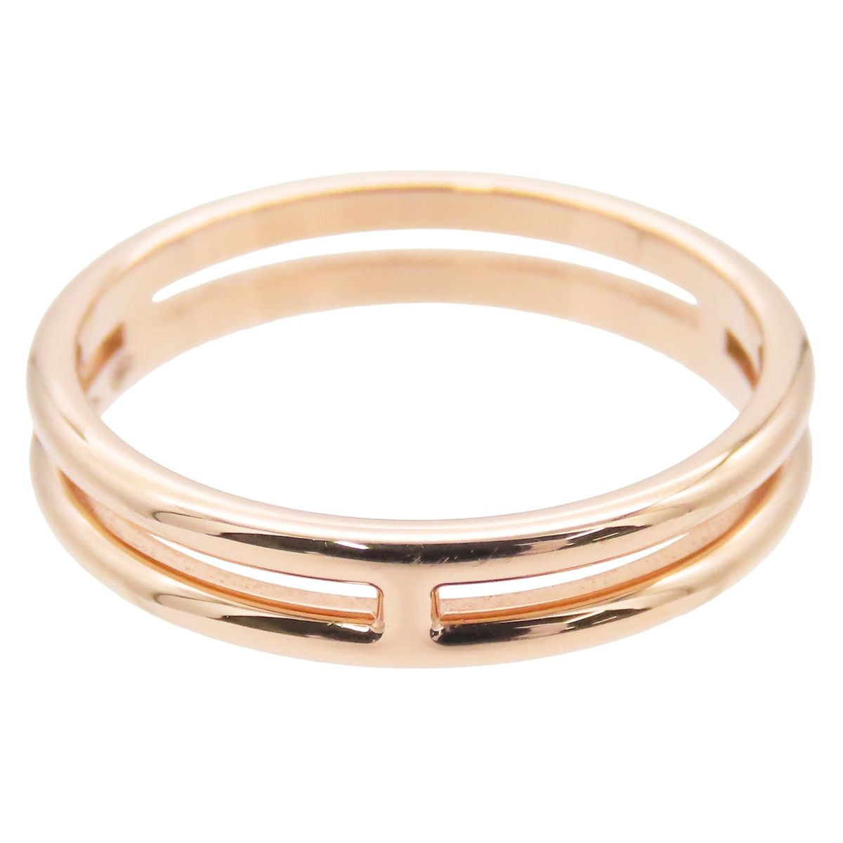 Hermes Ariane Pink Gold 18k Wedding 52 Ring — view 2