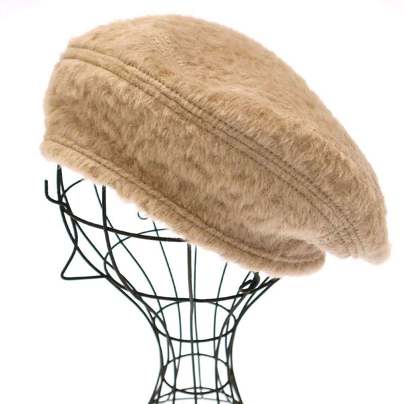 Hermes Saint Honore Alpaca Wool Beret Beige 58