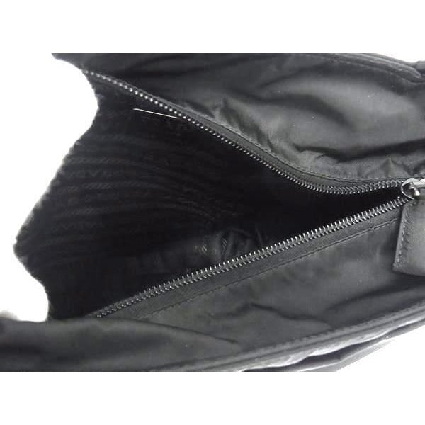 Prada Handbag Tessuto Black Nylon Triangle Logo Plate — view 5