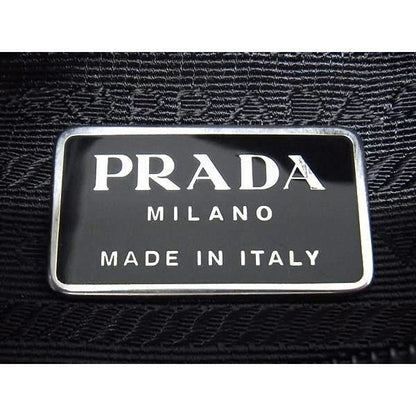 Prada Handbag Tessuto Black Nylon Triangle Logo Plate — view 6