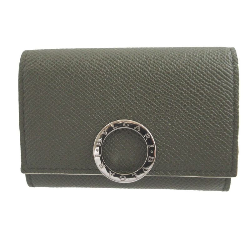Bvlgari Leather Green Coin Case Wallet 1534