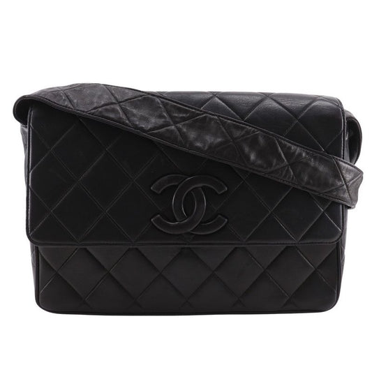 Chanel Coco Mark Quilted Vintage Lambskin Black Shoulder Bag