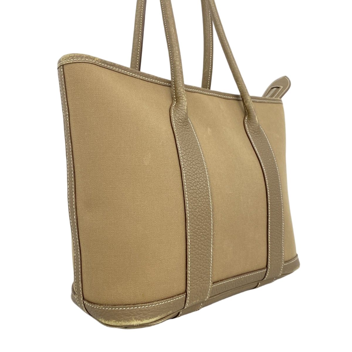 Hermes Tote Garden Zip PM Toile Officier Etoupe Silver — view 2