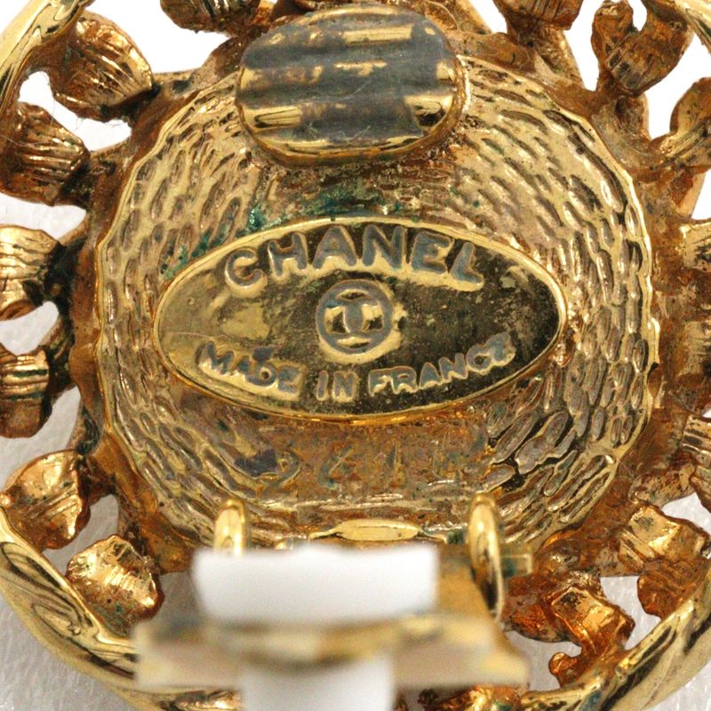 Chanel Gold Plated And Faux Pearl Gold Ladies 22.2g Earrings