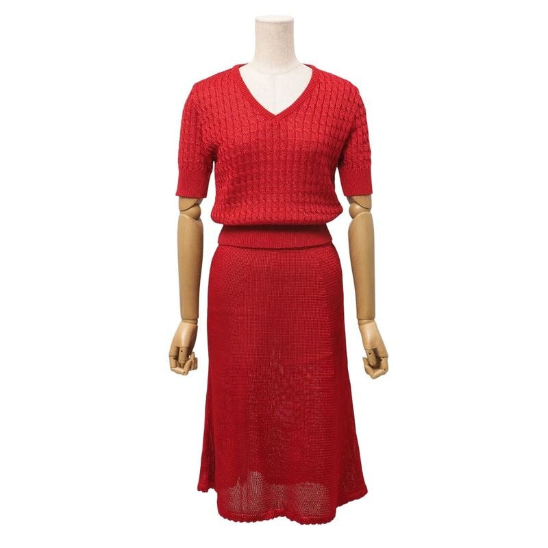 Fendi Vintage Skirt Set Suit Size 42 V-neck Knit Top