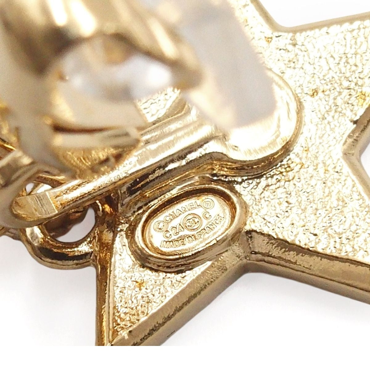Chanel Swing Earrings Gold Multicolor Metal Resin Star CC Logo — view 5