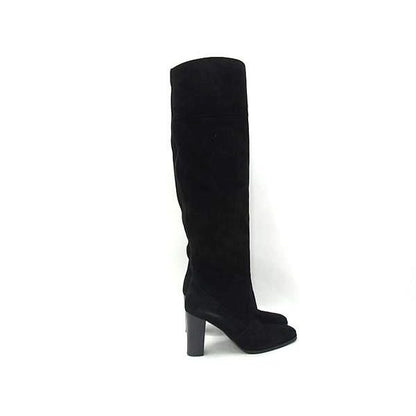 Hermes Suede Heel Long Boots 35.5 Shoes Black — view 2