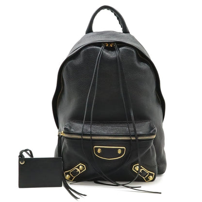 Balenciaga City Backpack Leather Black Gold Mirror