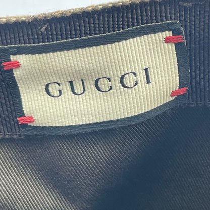Gucci Hat Baseball Cap Leather GG Logo Blawan Men's Size XL