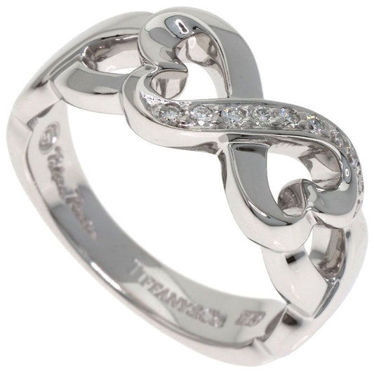 Tiffany & Co Double Loving Heart Diamond Ring 18k White Gold