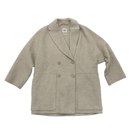 Hermes Outer Cashmere Beige Coat Serie Button