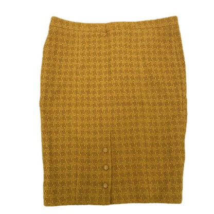 Chanel Coco Mark Tweed Skirt P5918v04417 Yellow Size 42