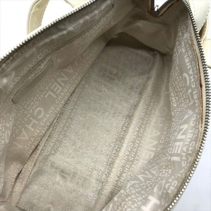Chanel Lambskin Leather Knit Hand Ivory Shoulder Bag