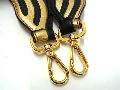 Fendi Strap You Leather Shoulder Strap For Bag Shoulder Strap In Gold Tone