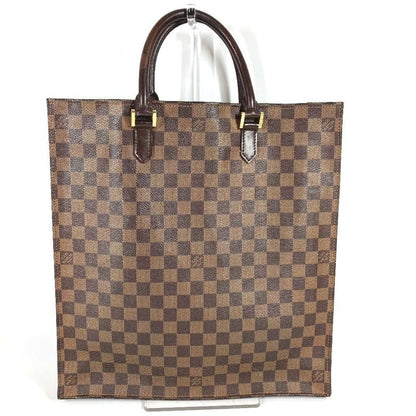 Louis Vuitton Tote Bag Sac Plat Damier Canvas Ebene Brown