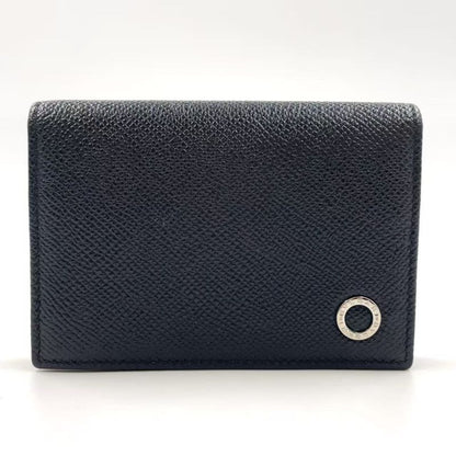Bvlgari Man Business Card Holder Leather Card Case Silver