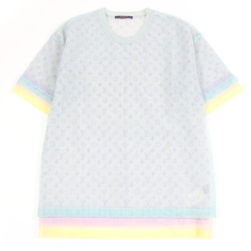 Louis Vuitton 20SS Monogram Tulle Layered Short-sleeved T-shirt Cut And Sewn