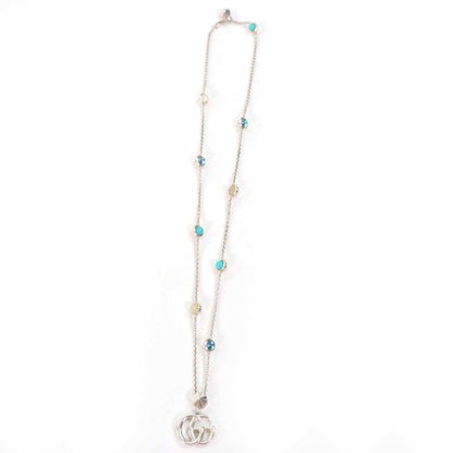 Gucci 527399 Double G Mother-of-pearl Necklace Current Ag925 Colored Stone