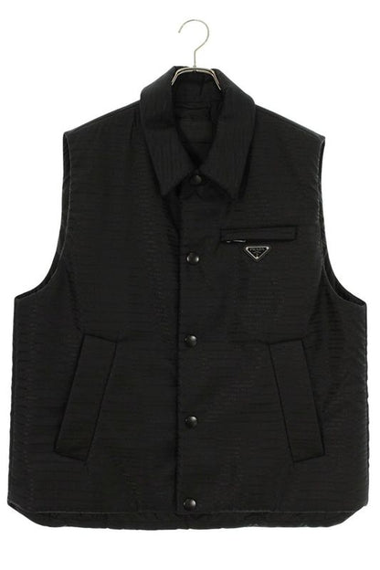 Prada Sgc058 Re-nylon Triangle Logo Plate Nylon Down Vest Men 54