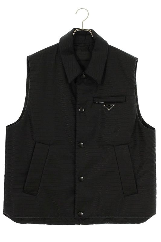 Prada Sgc058 Re-nylon Triangle Logo Plate Nylon Down Vest Men 54
