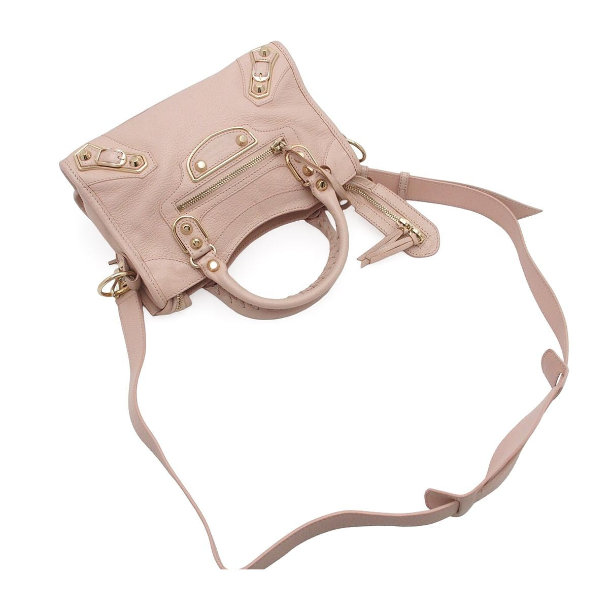 Balenciaga Classic Metallic Edge Mini City Light Pink Gold Leather 2-Way — view 4