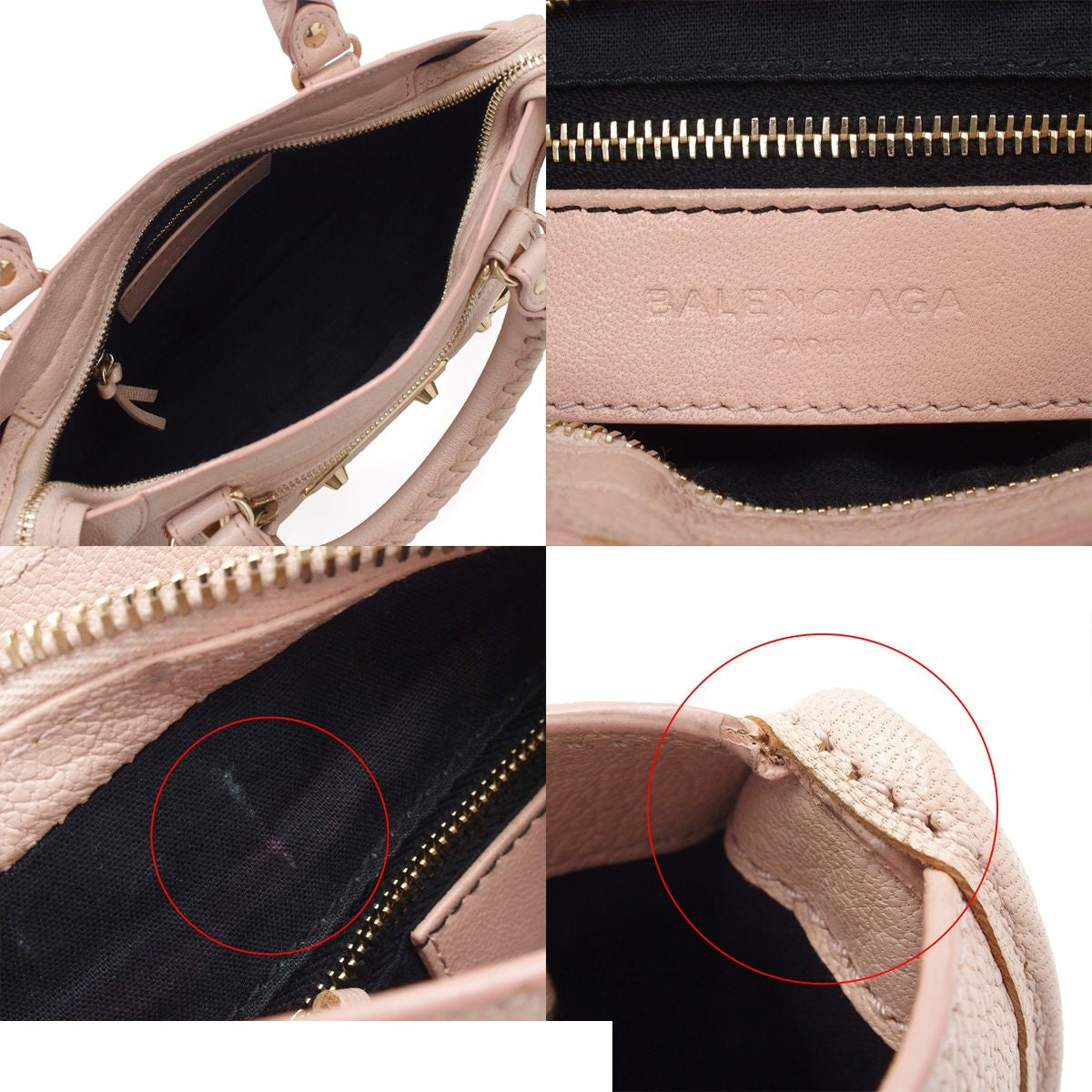 Balenciaga Classic Metallic Edge Mini City Light Pink Gold Leather 2-Way — view 5
