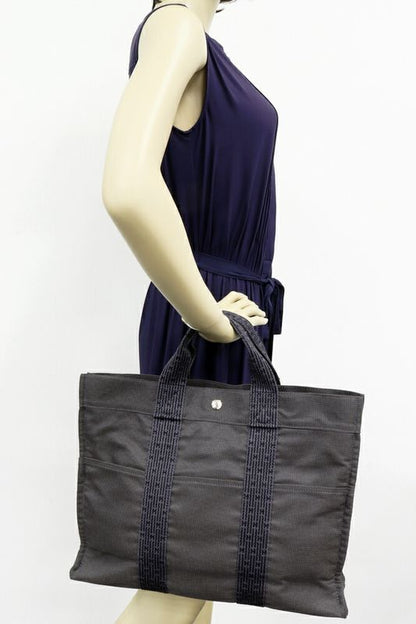 Hermes Tote Handbag Her Line Tote MM Canvas Gray