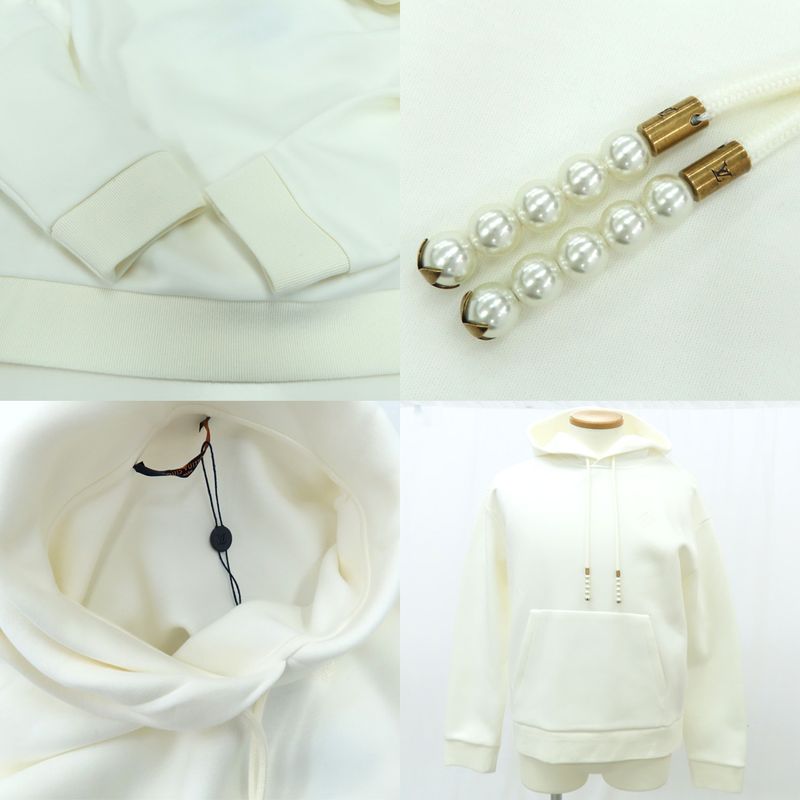 Louis Vuitton Embroidered Jersey Hoodie 1afjh0 White Cotton S Resin