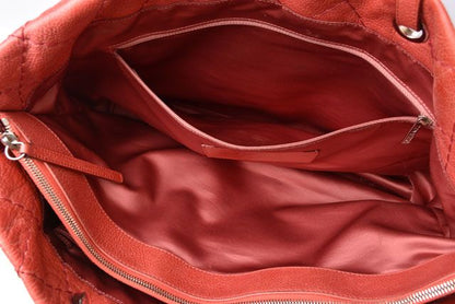 Chanel Shoulder Bag Tote Bag Chanel Quilted Leather Dark Pink Silver